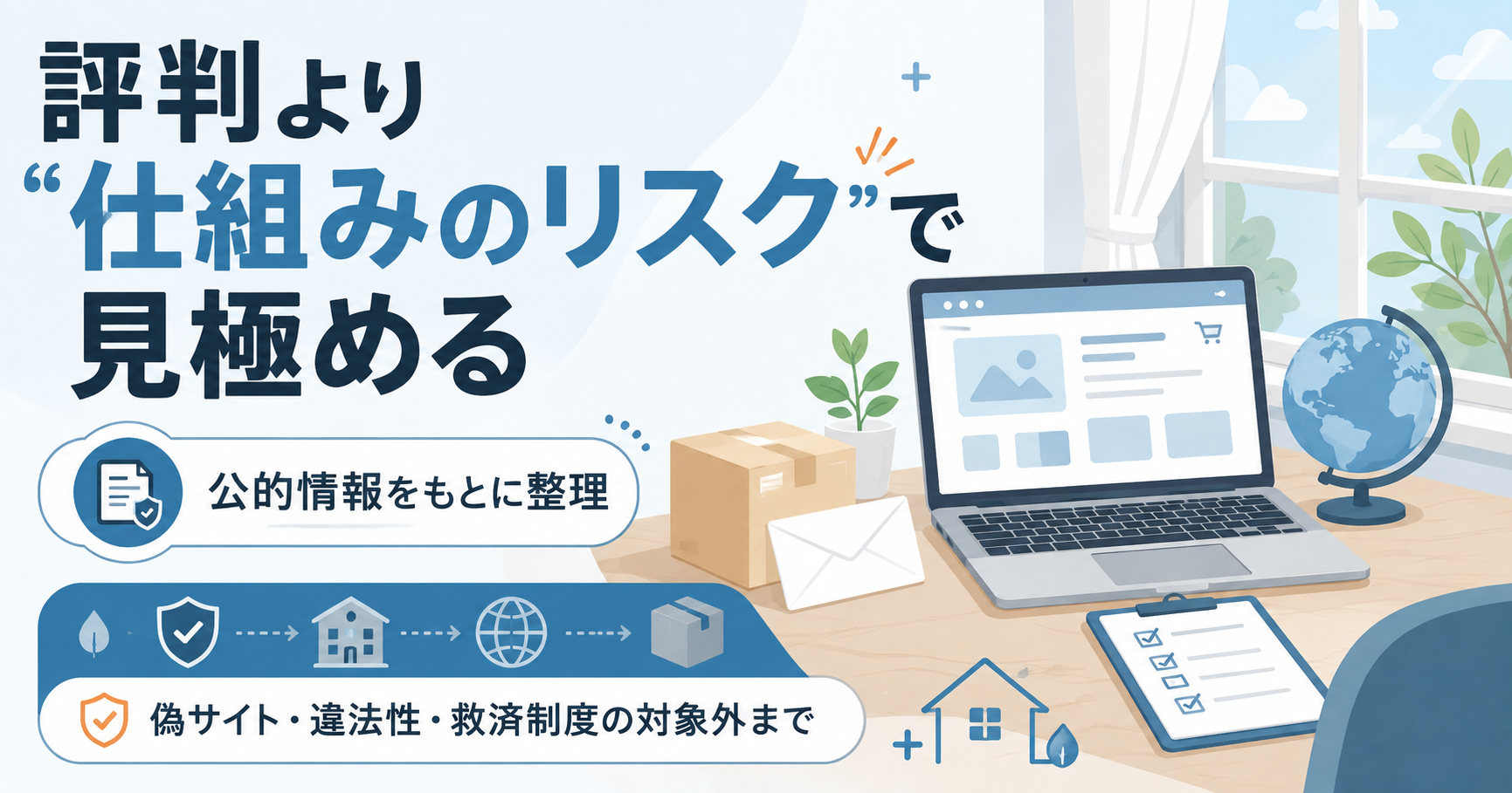 評判より制度リスクで個人輸入を見極めることを示した図解