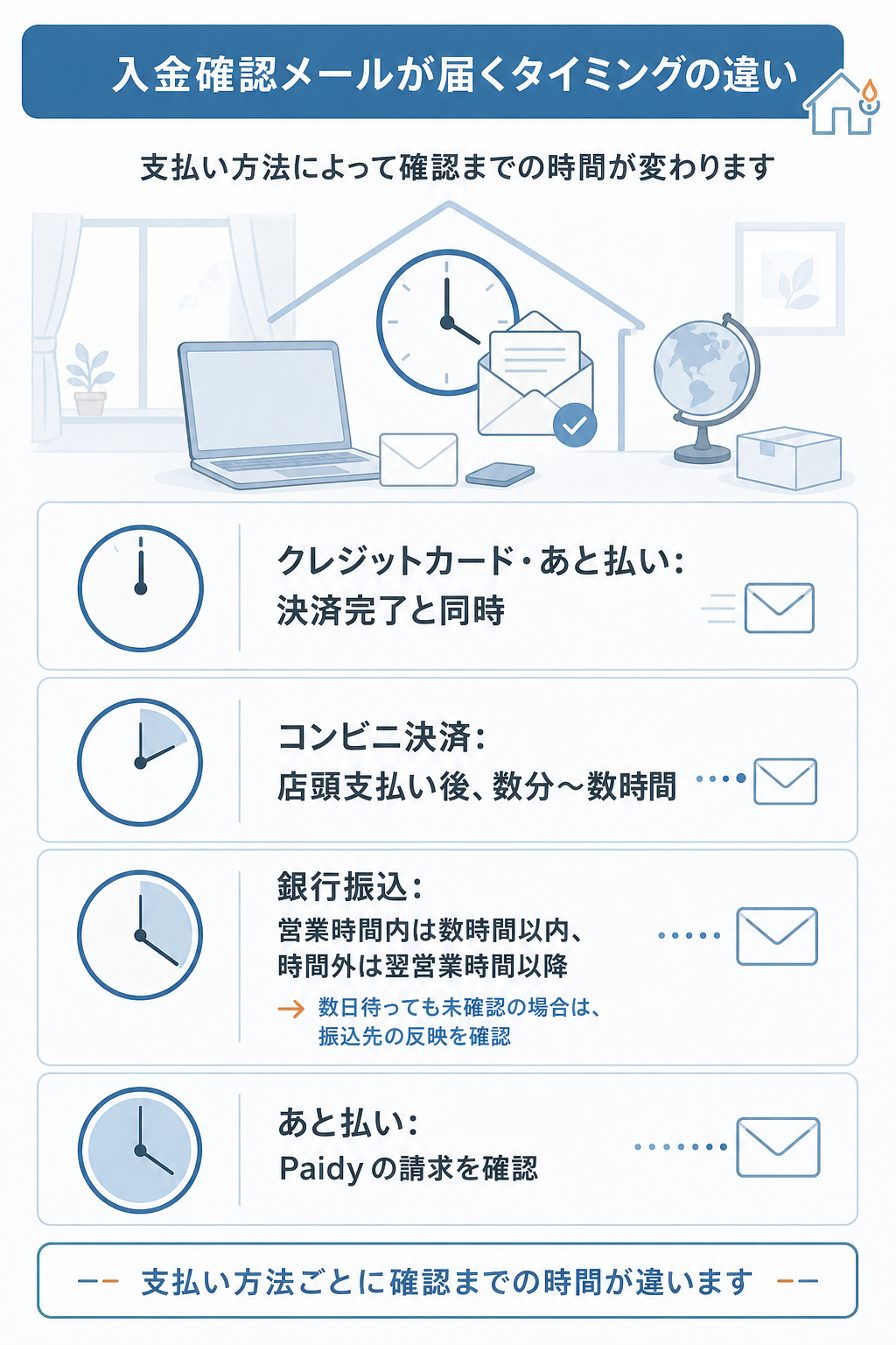 図解：入金が反映されないときや払い方を変えたいときの対処