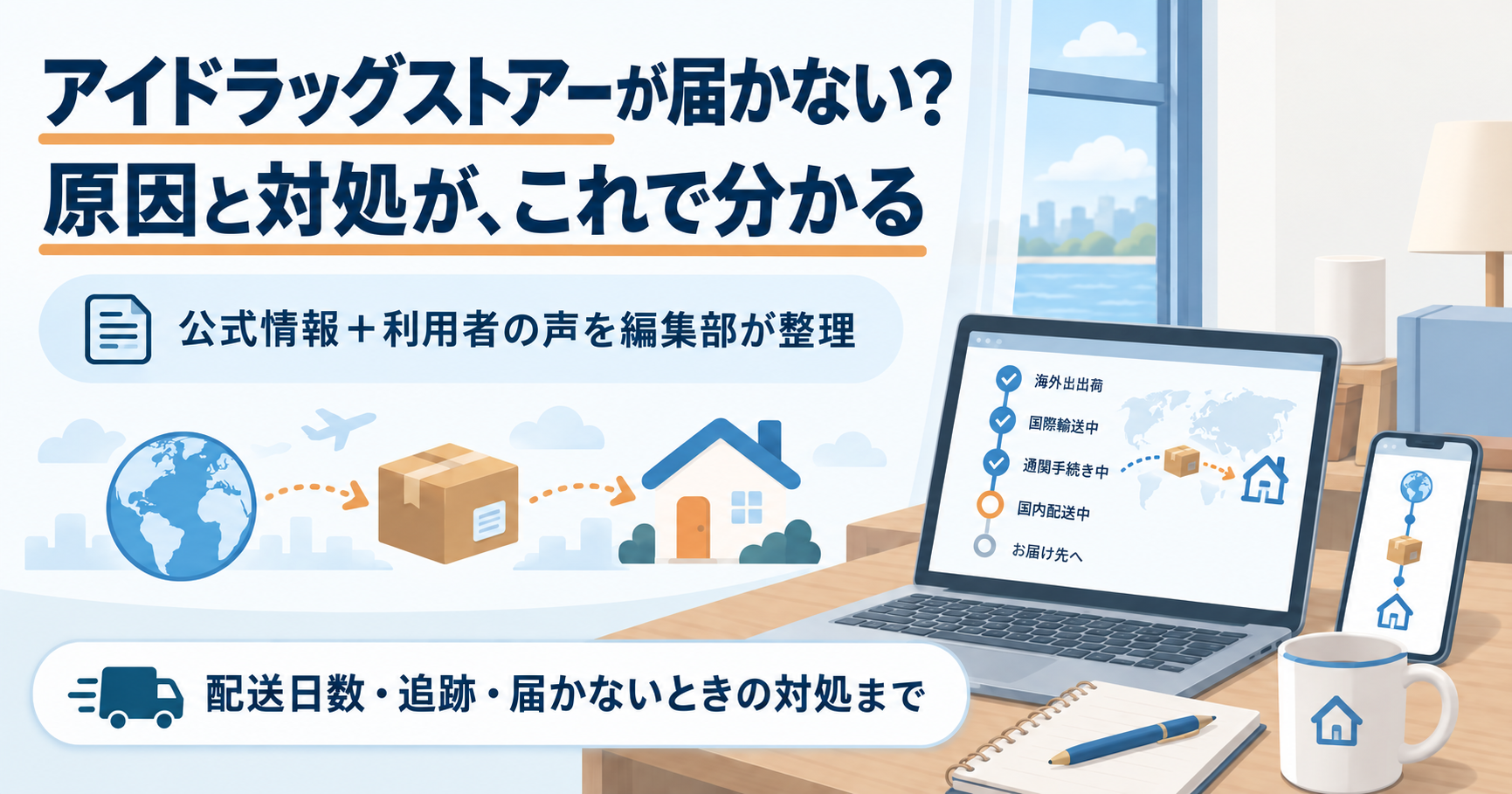 アイドラッグストアーが届かない原因と対処を整理した図