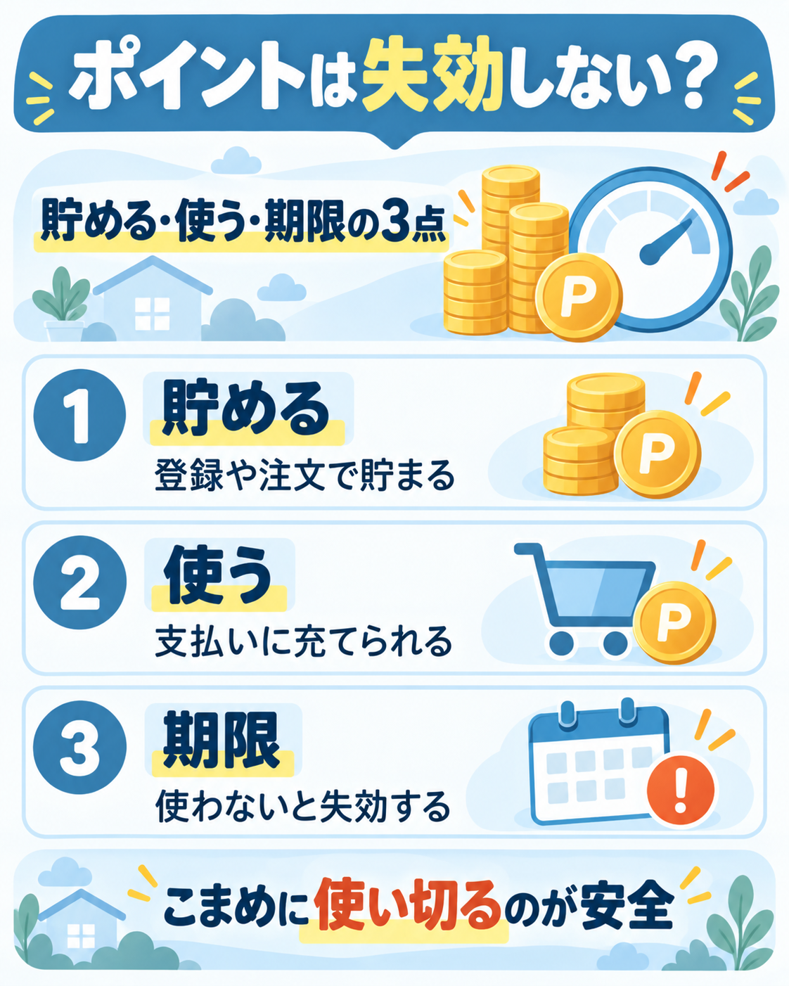ポイントの貯める使う期限を示した図