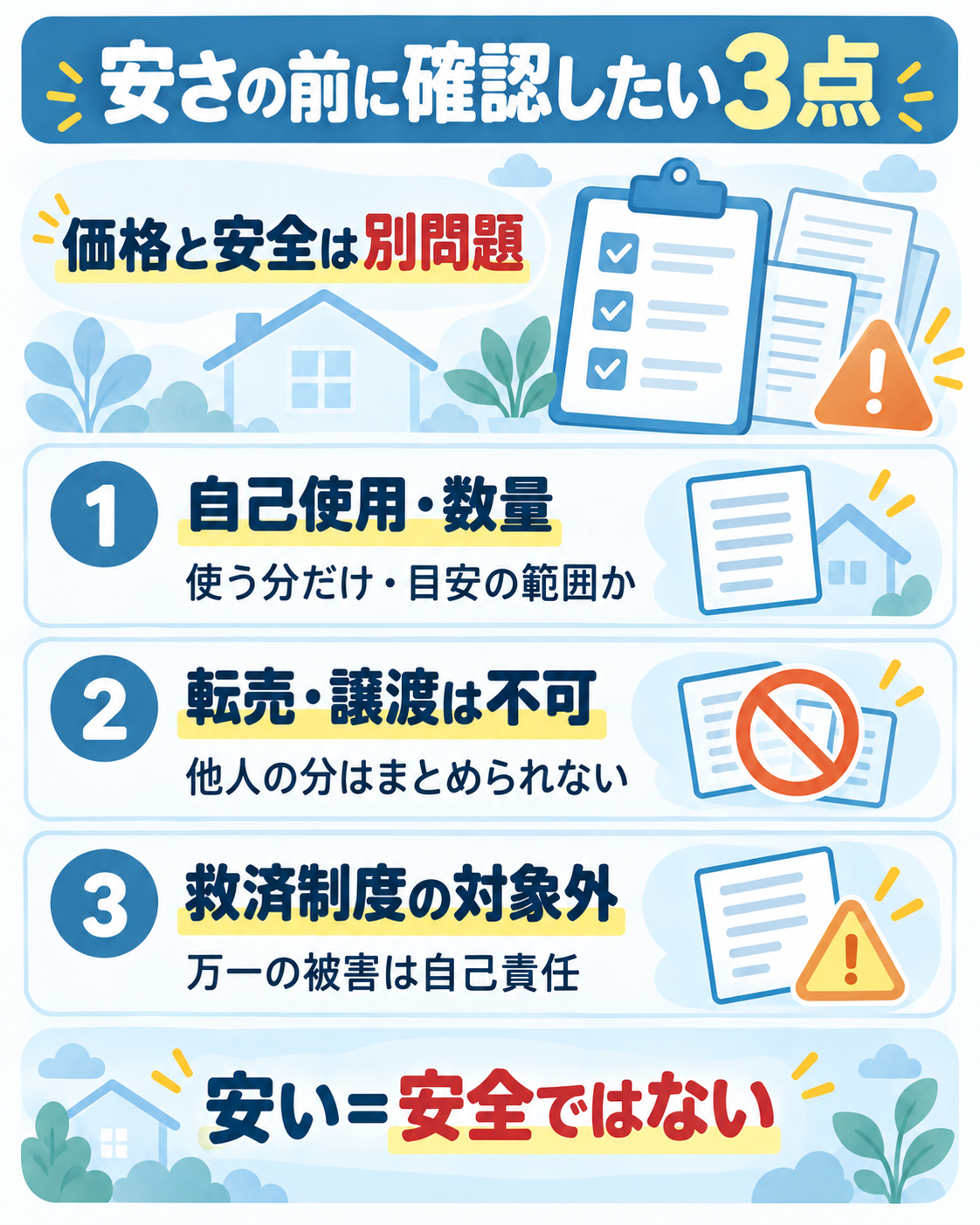 個人輸入で確認したい3点を示した図