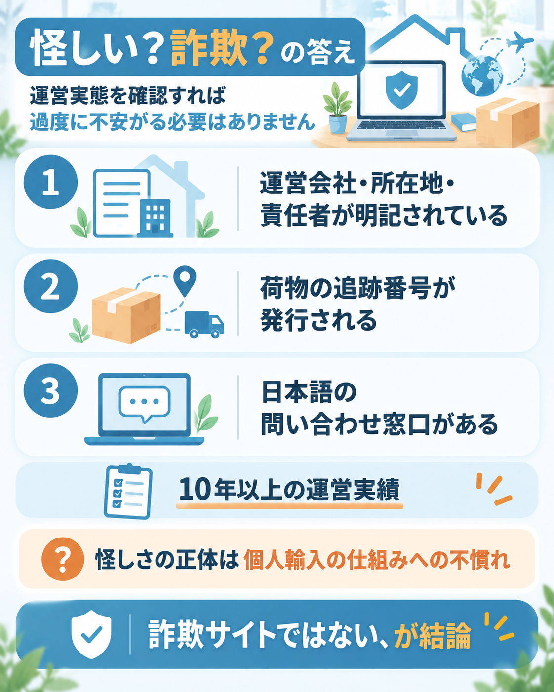 詐欺サイトと見分けるポイントの図解